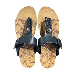 Blowfish Malibu Balla Sz 6.5 Sandals Women’s Blue Braided Flip Flops Boho Summer